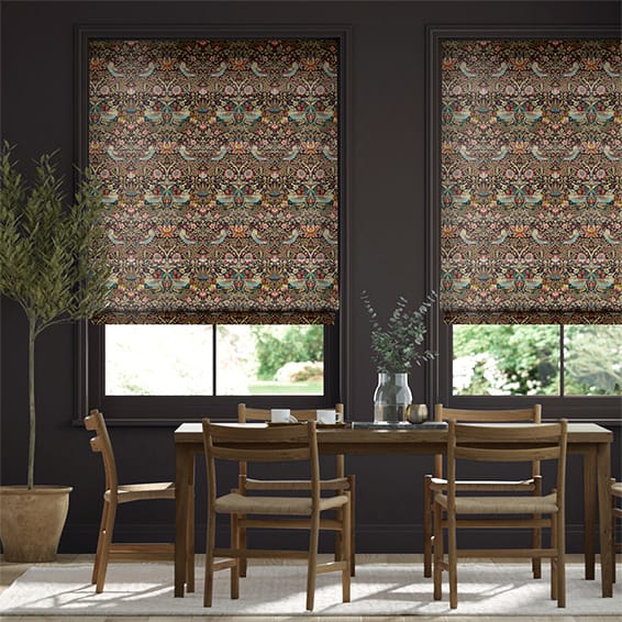 William Morris -ウィリアムモリス　いちご泥棒ベルベット　ラスター ローマンシェード