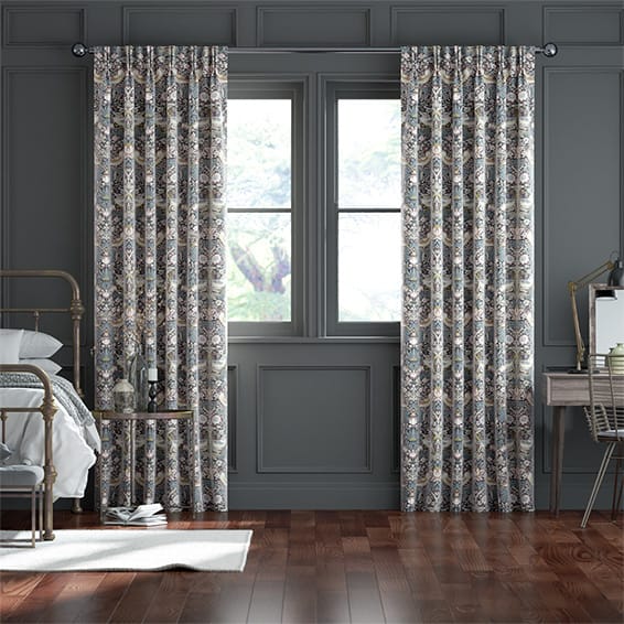 William Morris -ウィリアムモリス　いちご泥棒　ビンテージブラッシュ カーテン