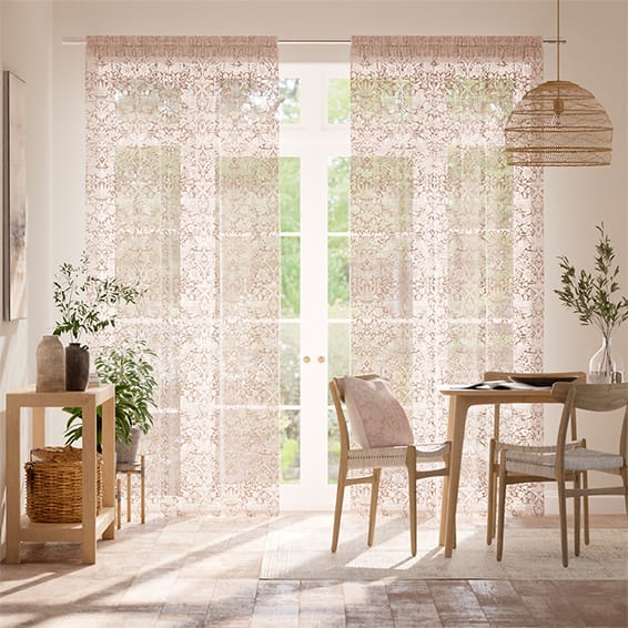 ウィリアムモリス いちご泥棒 ブラッシュ ボイル レースカーテン