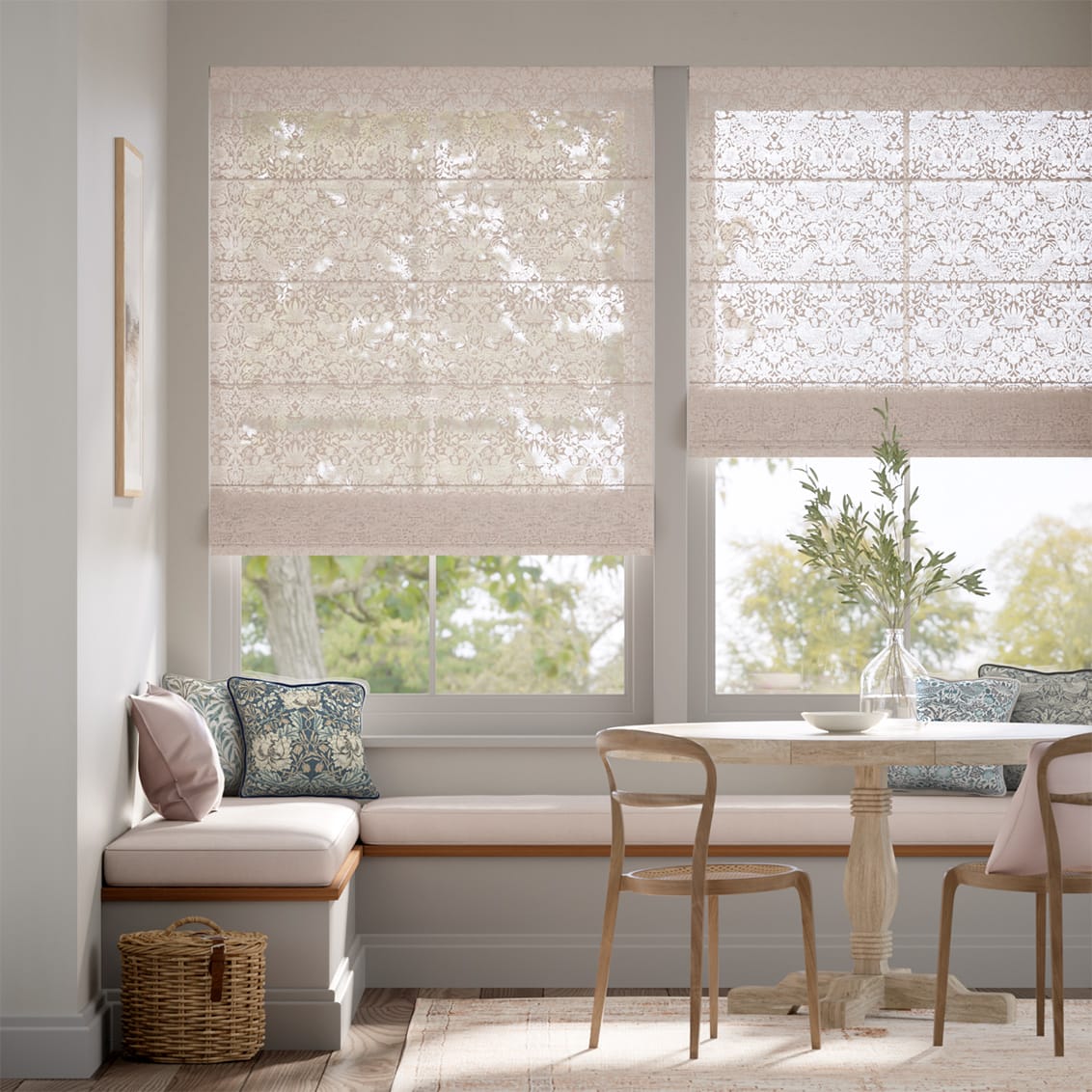 ウィリアムモリス　いちご泥棒　ブラッシュ　ボイル ローマンシェード