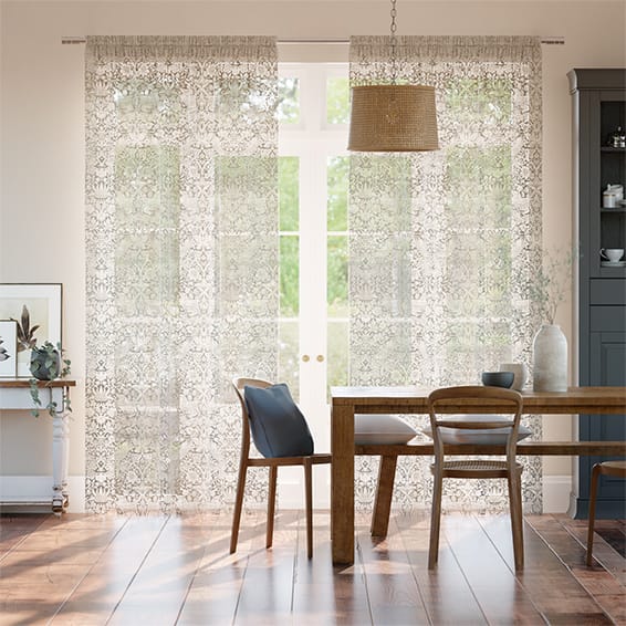 ウィリアムモリス いちご泥棒 ストーン ボイル レースカーテン