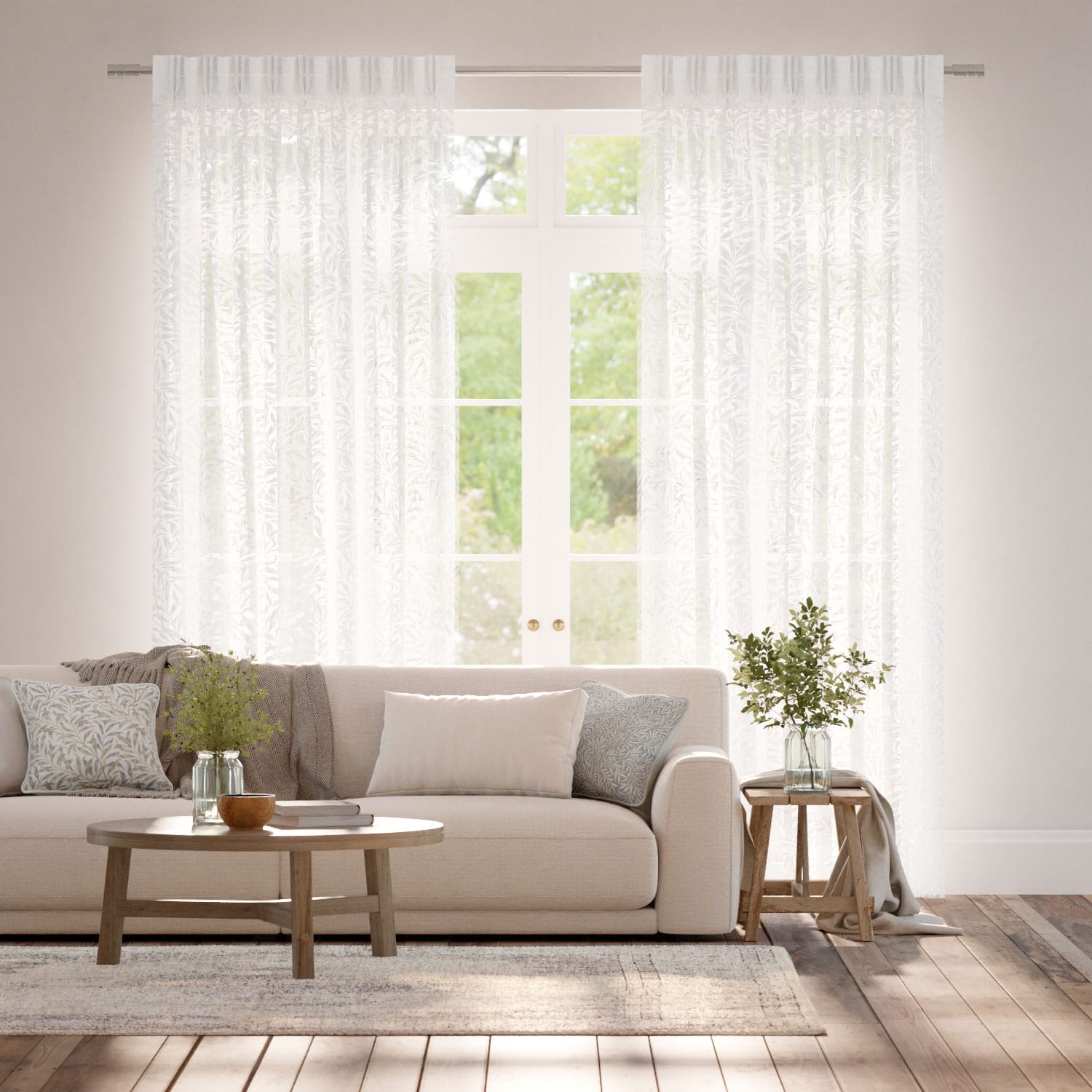 ウィリアムモリス ウイローバウ シャンティリ ボイル レースカーテン