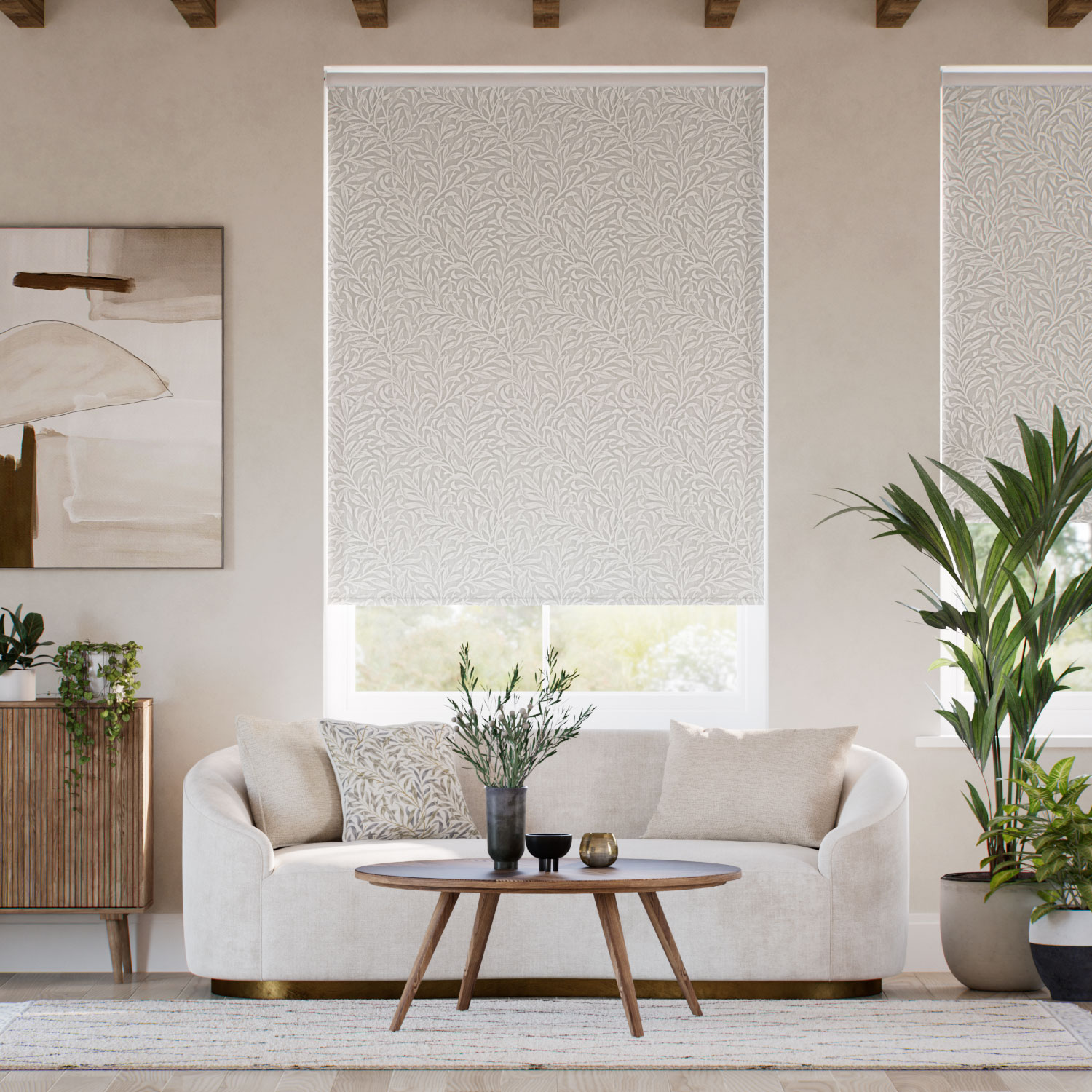 ウィリアムモリス ウィローバウ アイボリー ジャガード織 ロールスクリーン